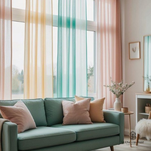 rèm cửa màu pastel