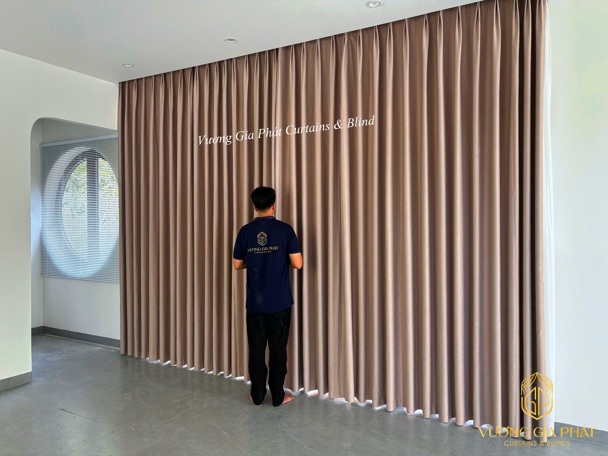 Rèm vải 2 lớp - Công trình lắp đặt rèm vải tại Phước Hải