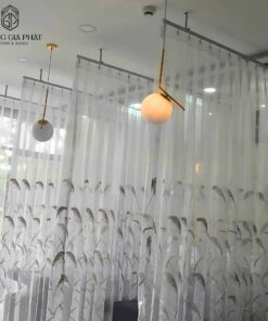 Rèm Voan Họa Tiết Cỏ Lau - Phòng Spa