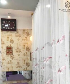 Rèm Voan Họa Tiết Cỏ Lau - Phòng Spa