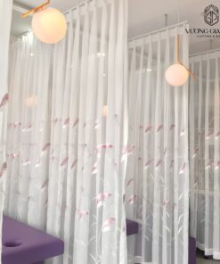 Rèm Cửa Voan Họa Tiết Cỏ Lau - Phòng Spa