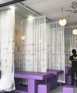 Rèm Voan Họa Tiết Cỏ Lau - Phòng Spa