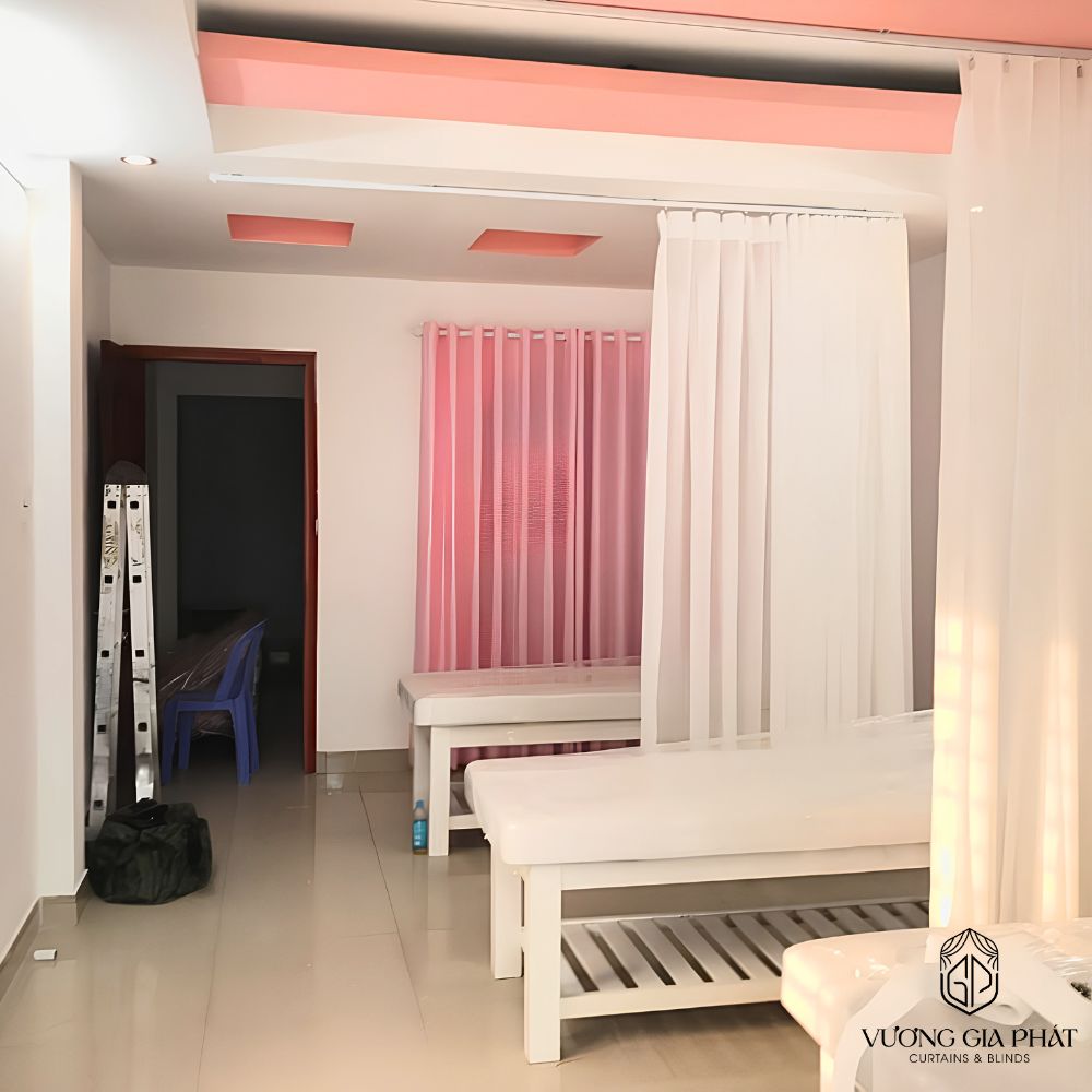 Rèm Vải Tông TrắngHồng - Phòng Spa