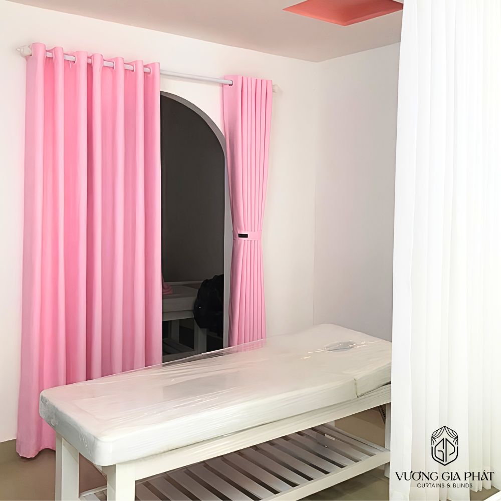 Rèm Vải Tông TrắngHồng - Phòng Spa