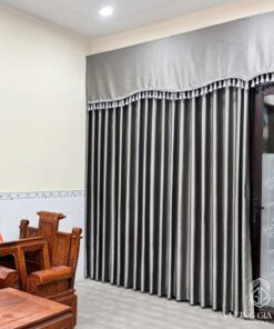Rèm Vải Kết Hợp Lắp Bèo 1 Lớp Cản Nắng Tự Nhiên
