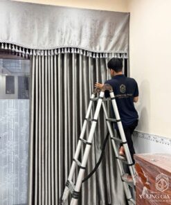 Rèm Vải Kết Hợp Lắp Bèo 1 Lớp Cản Nắng Tự Nhiên