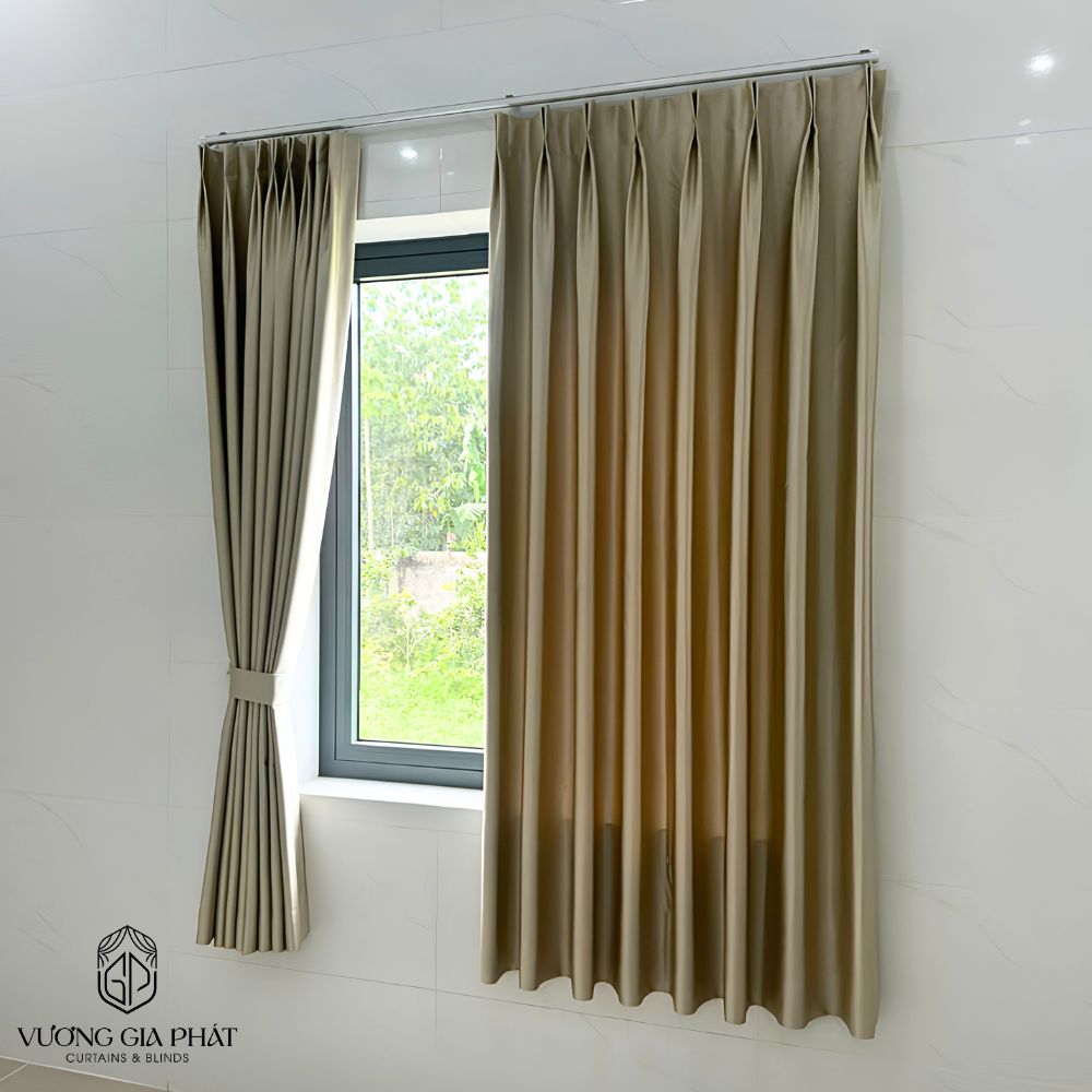 Rèm Vải 1 Lớp Màu Kem Sang Trọng Giá Tốt