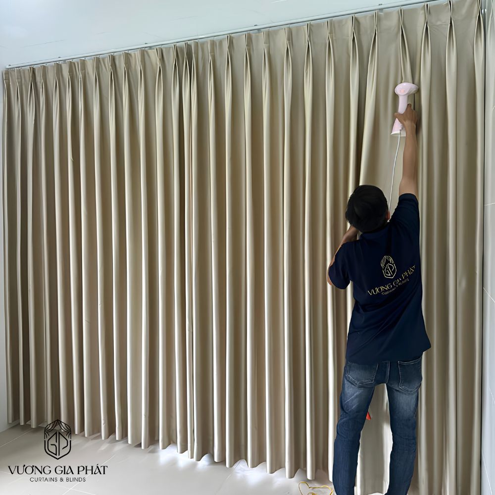Rèm Vải 1 Lớp Màu Kem Sang Trọng Giá Tốt