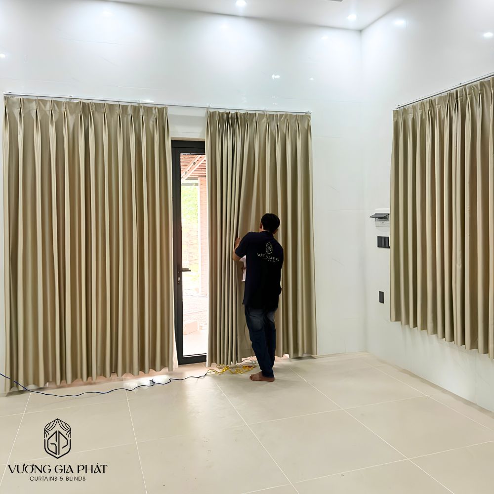 Rèm Vải 1 Lớp Màu Kem Sang Trọng Giá Tốt