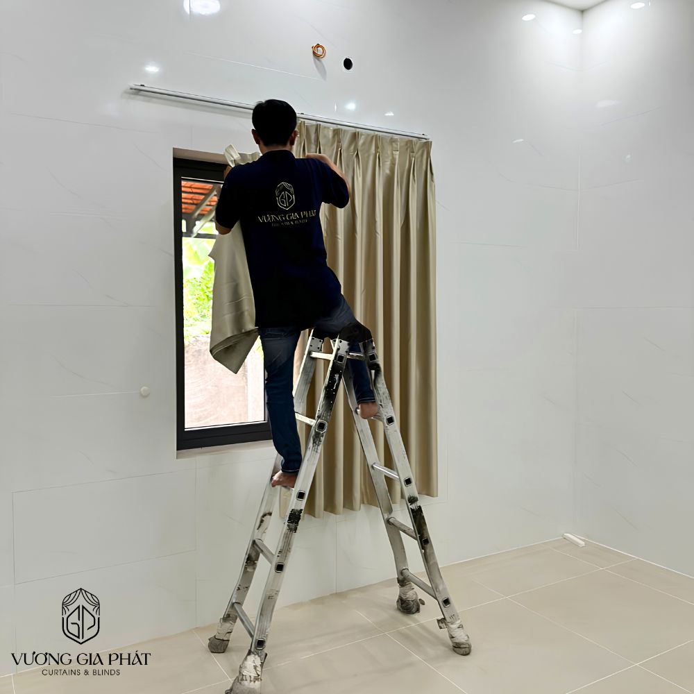 Rèm Vải 1 Lớp Màu Kem Sang Trọng Giá Tốt