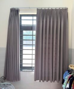 Rèm Vải 1 Lớp Màu Xám Ghi
