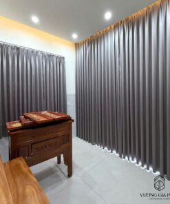 Rèm Vải 1 Lớp Màu Xám Ghi