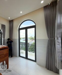 Rèm Vải 1 Lớp Màu Xám Ghi