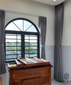 Rèm Vải 1 Lớp Màu Xám Ghi
