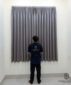 Rèm Vải 1 Lớp Màu Xám Ghi