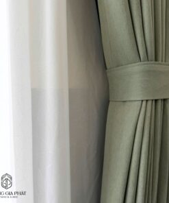 Rèm Vải 2 Lớp Màu Xanh Lá Nhạt