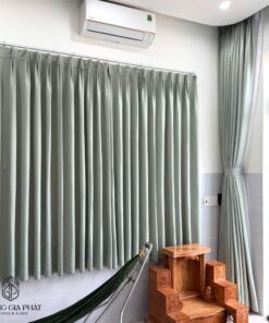 Rèm Vải 2 Lớp Màu Xanh Lá Nhạt