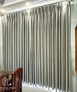 Rèm Vải Gấm Màu Xám Bạc Cao Cấp