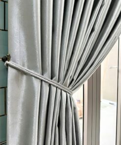 Rèm Vải Gấm Màu Xám Bạc Cao Cấp