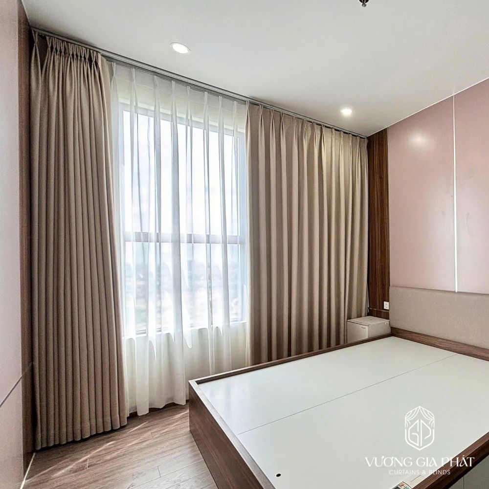 Rèm Vải 2 Lớp Màu Kem