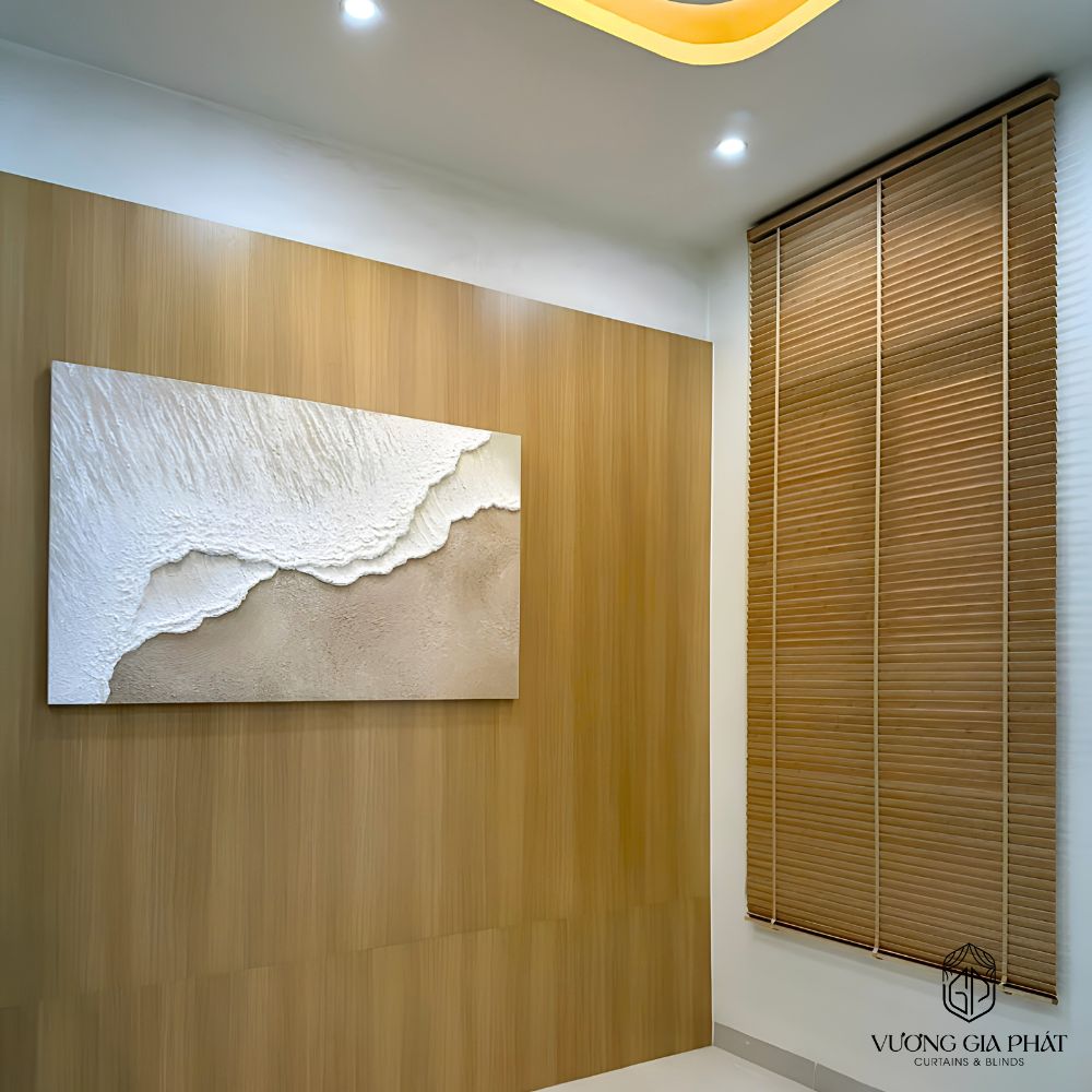 CÔNG TRÌNH RÈM VẢI 2 LỚP KẾT HỢP RÈM SÁO GỖ TẠI NHÀ PHỐ ĐỒNG THÁP