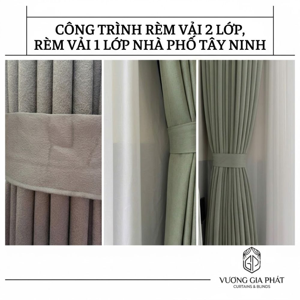 Công Trình Rèm Vải 2 Lớp, Rèm Vải 1 Lớp Nhà Phố Tây Ninh 